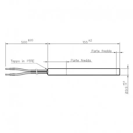Bougie d'allumage lisse 155 mm Bestove BR-0016-BT
