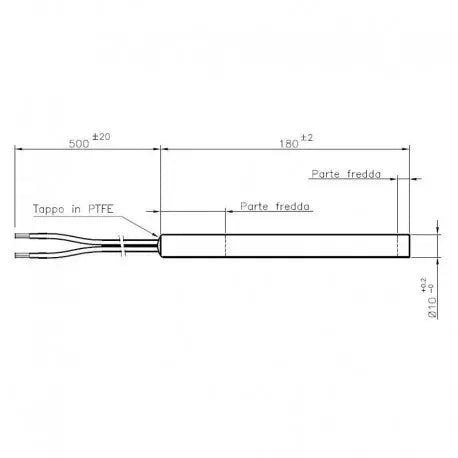 CMG – Bougie d’allumage acier 320 W Ø 10 mm L 180 mm – BR-0018-CM